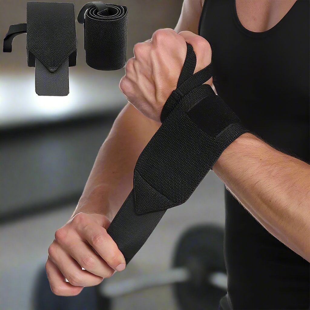 Protege Poignet - WeightLiftingWristWraps™ - Noir - Musculation boutique