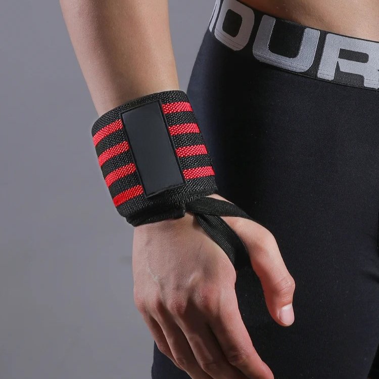 Protege Poignet - WeightLiftingWristWraps™ - Rayures Rouge - Musculation boutique
