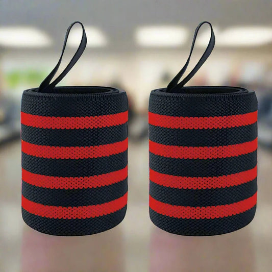 Protege Poignet - WeightLiftingWristWraps™ - Rayures Rouge - Musculation boutique